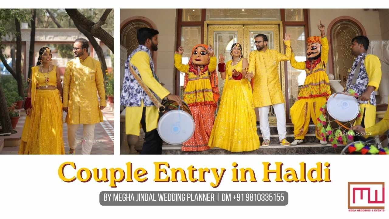 Couple Entry in Haldi at Heritage Village Manesar Resort Gurugram