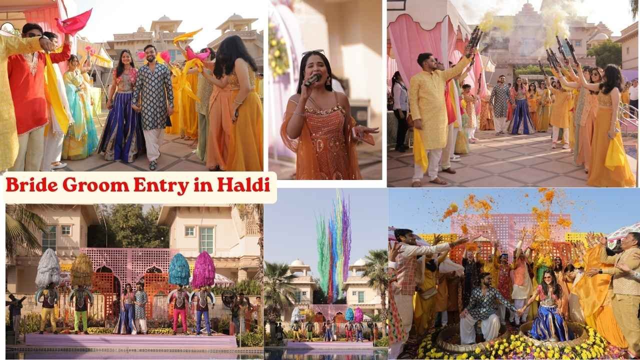 Haldi Bride groom Entry at ITC Grand Bharat Gurugram Wedding