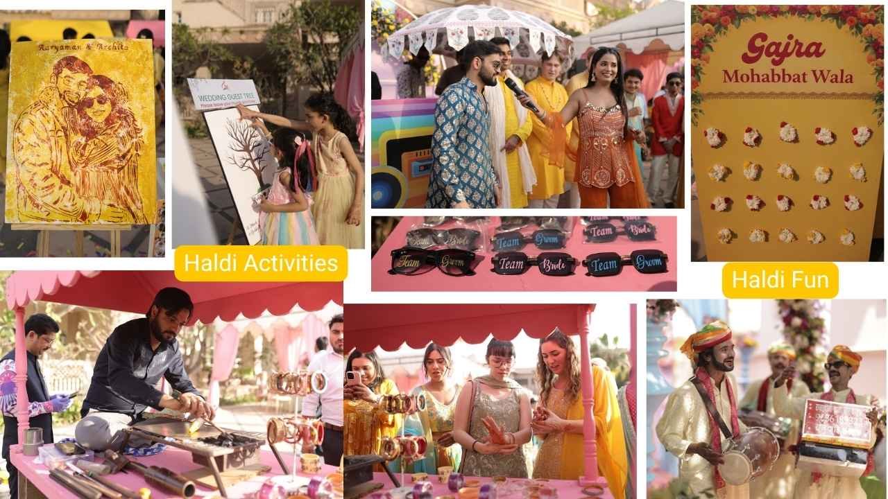 Haldi carnival activities at ITC Grand Bharat Gurugram Wedding