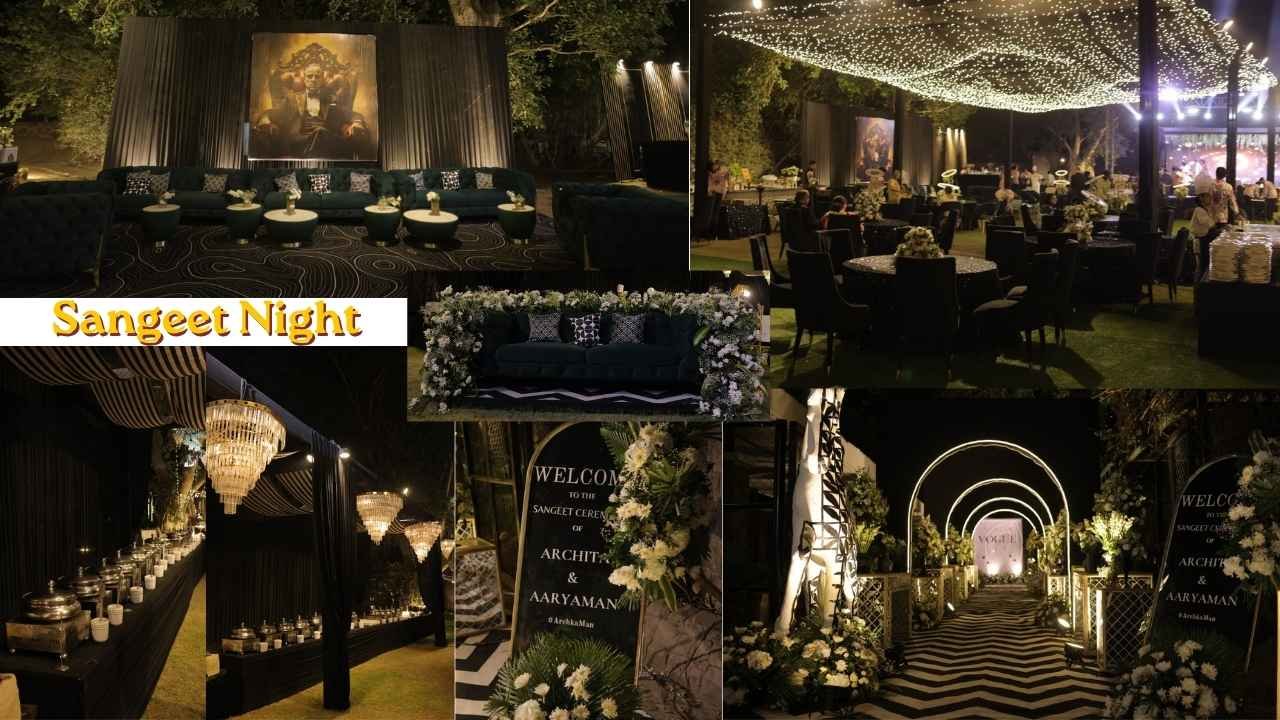 Sangeet decor at ITC Grand Bharat Gurugram Wedding